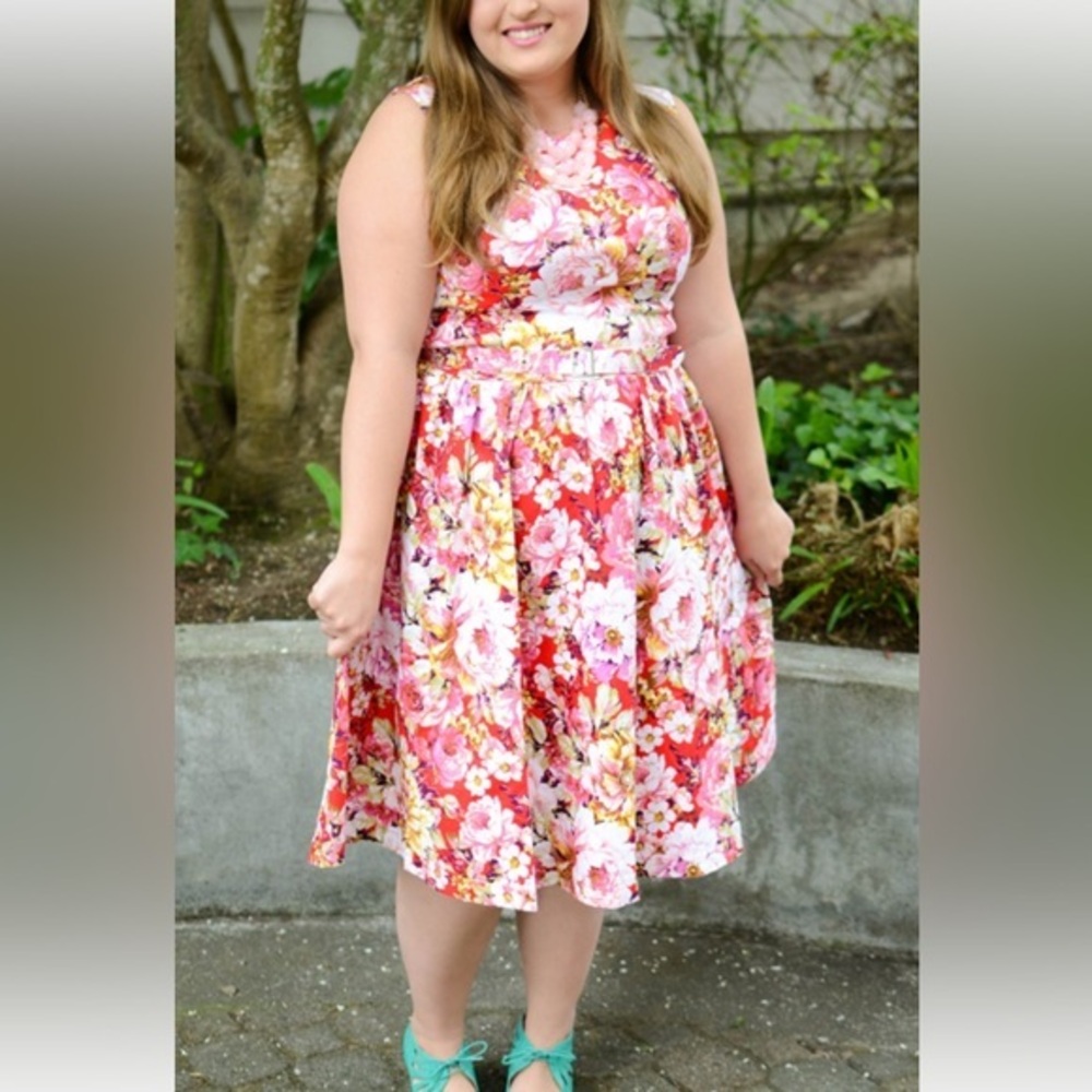 Lindy Bop 50s Rockabilly Swing Dress in Red 6X